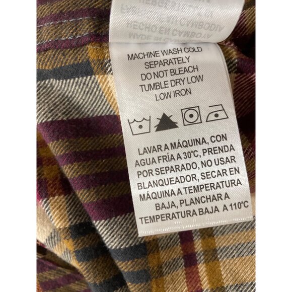 Legendary Whitetails Brown Red Flannel Plaid Long Sleeve Shirt Mens Size Large - Picture 9 of 9
